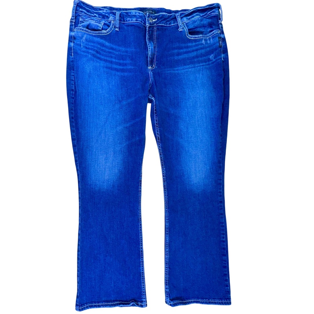 Silver Jeans Co Avery Slim Boot Women's Jeans‎ Size 24L Distressed Flap Pockets